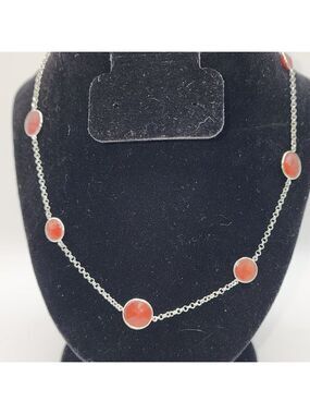Colors of Chalcedony Sterling 18" Station Necklace NWOT
